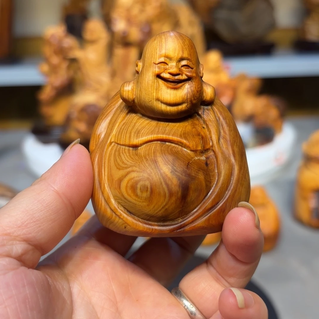 木太行崖柏弥勒佛