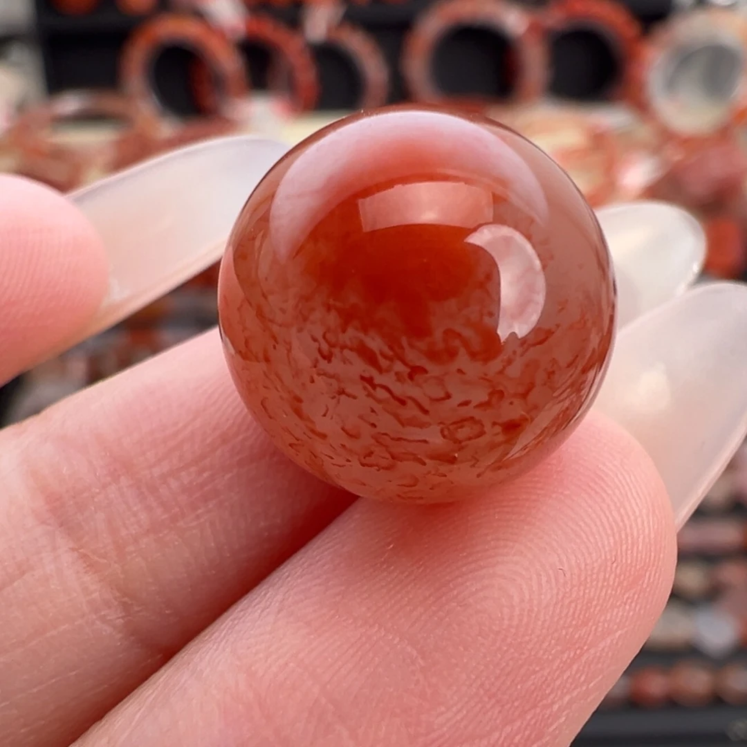 南红玛瑙未镶嵌颈饰火焰单珠卡13+