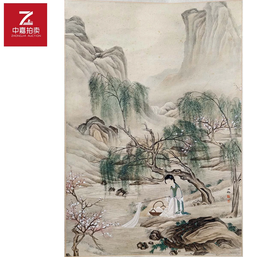 1-C0007陈先生绘画立轴仕女44x65