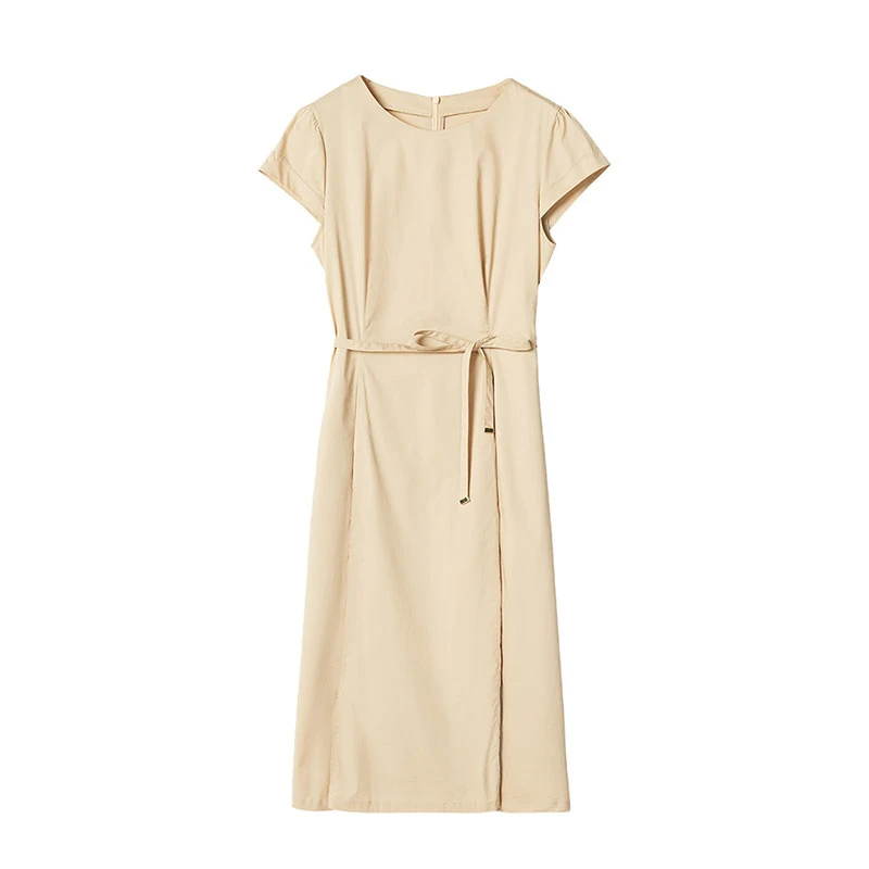 【三姐妹】dunnu敦奴秋中长款法式气质收腰休闲连衣裙女时尚显瘦