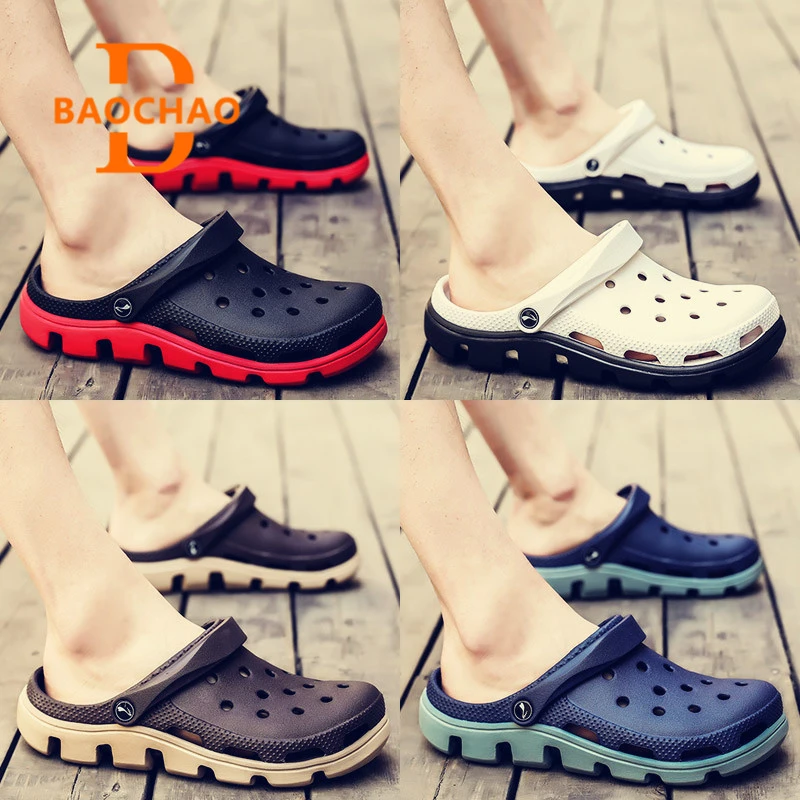 洞洞鞋男士凉鞋男两用防滑外穿夏季2025新款软底沙滩半拖鞋男