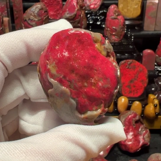 昌化鸡血石原石手把