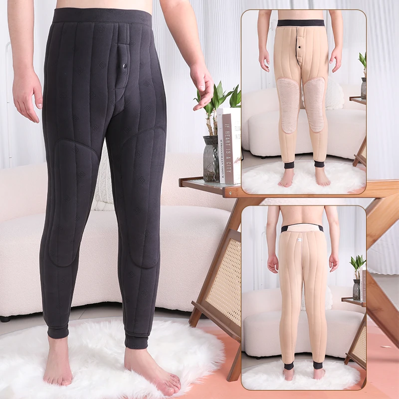 德绒棉裤男超厚保暖裤内穿加绒加厚打底裤高腰东北特厚2024冬季
