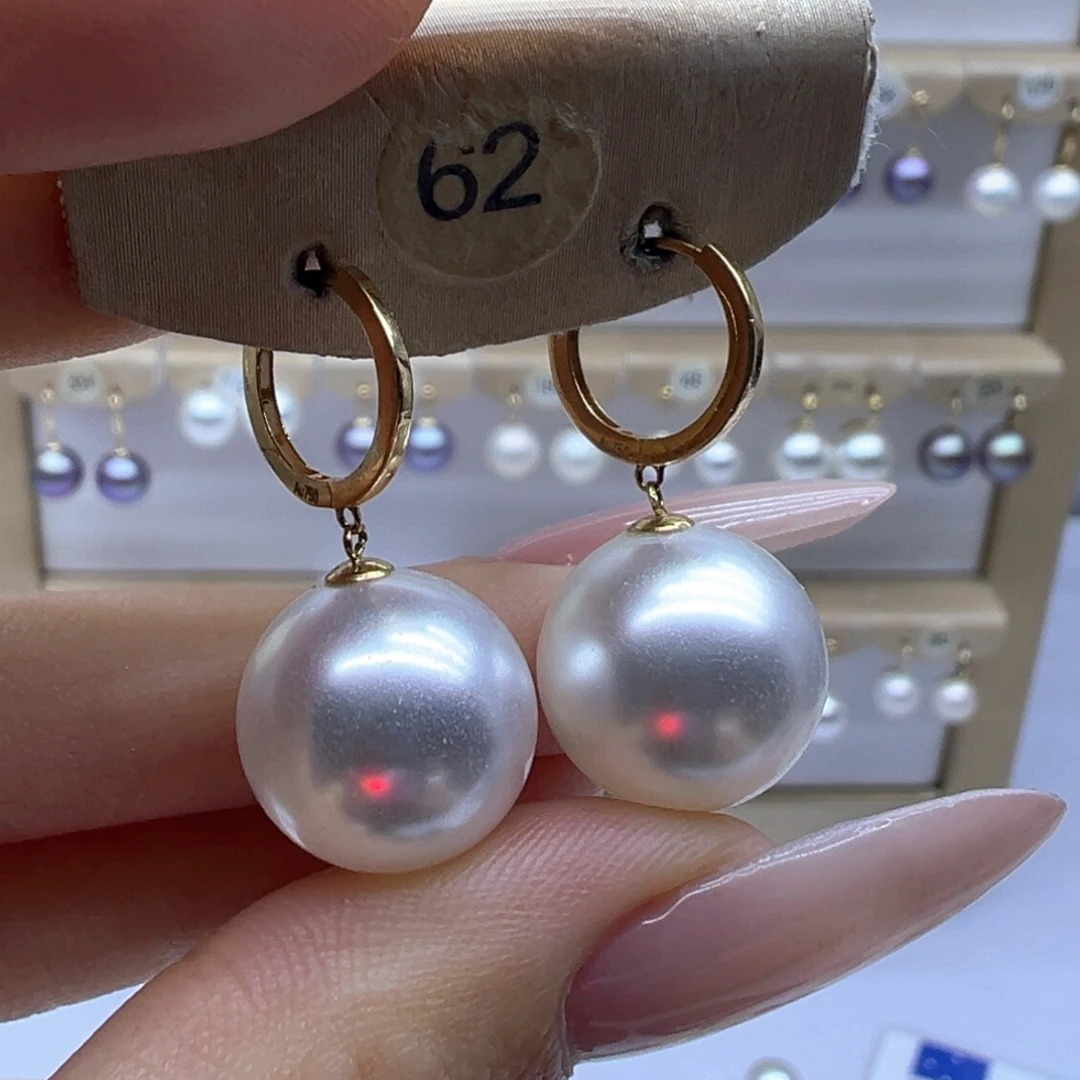 18K金镶嵌淡水珍珠耳饰