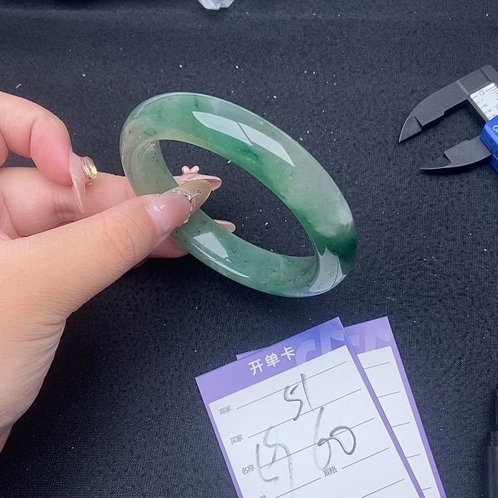 竹牌天然A货非洲翠手镯51
