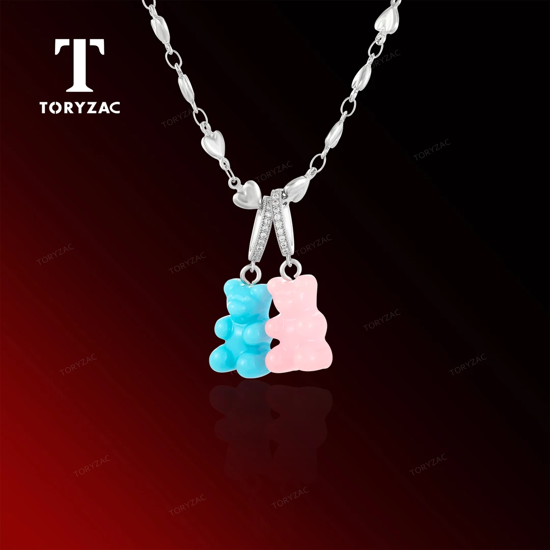 镀k金 时尚轻奢糖果小熊项链 2593