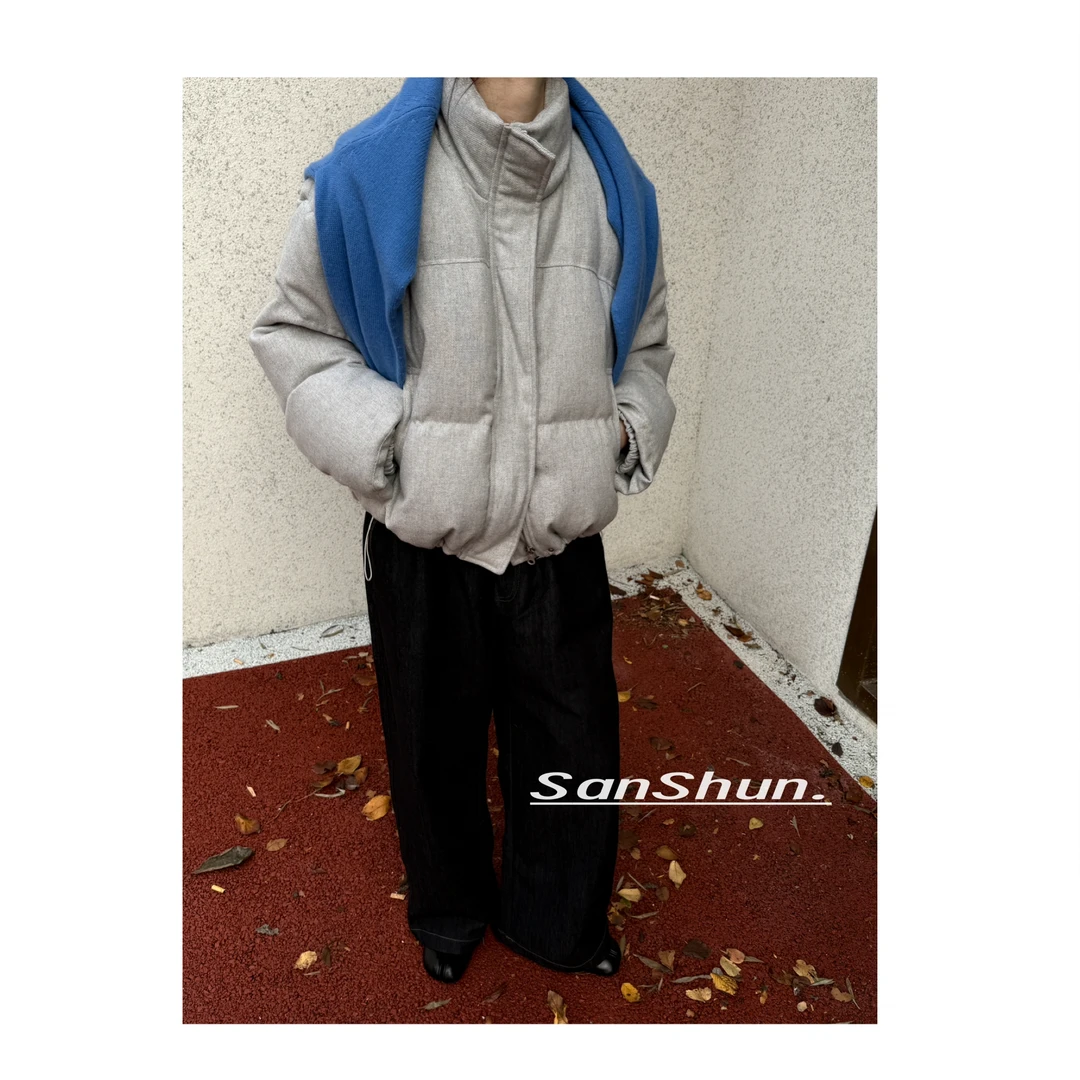 Sanshun-(冬日入场券）-冬季保暖韩版短款时尚白鸭绒加厚羽绒服时