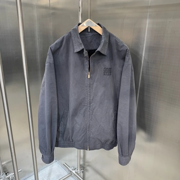 过万质感 定制面料 手工水洗锁色 老钱风格 翻领春秋款夹克外套男