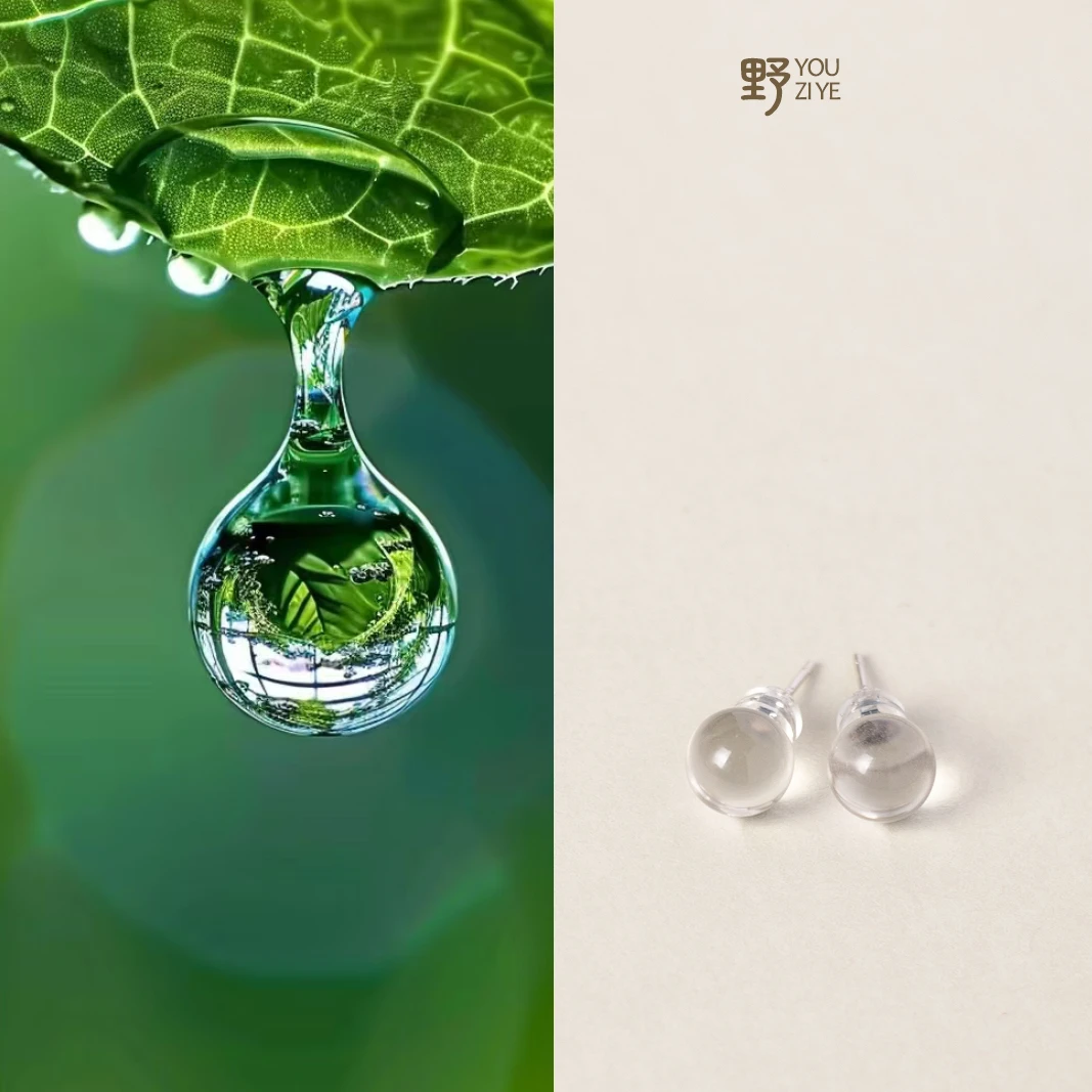 925银耳饰 【露珠】耳钉 925银