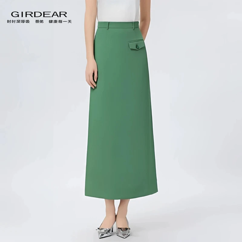 GIRDEAR/哥弟夏季新款爆款优雅休闲洋气百搭高腰半身裙1200360