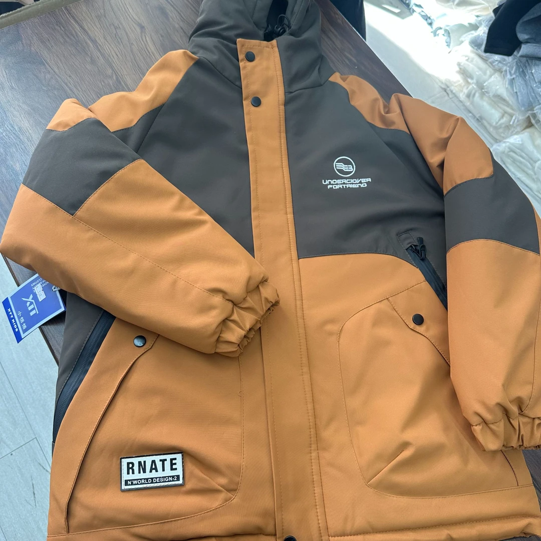 我们俩-青少年款橘色冲锋衣棉服