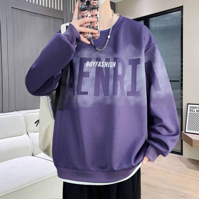 【买一送一】卫衣男士长袖T恤男青少年潮流打底衫宽松男装上衣服秋