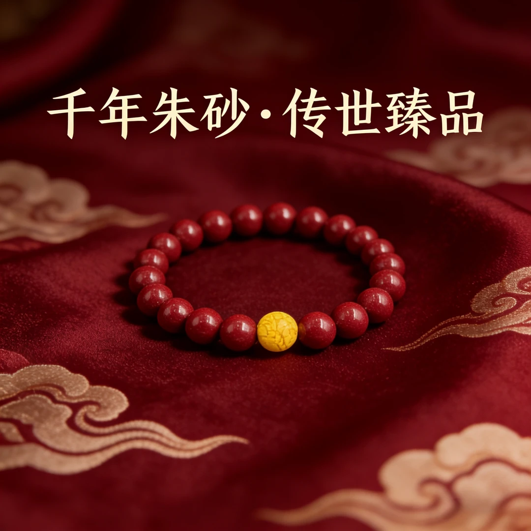 天然辰砂【正品高含量】朱砂配雄黄手串遮阴挡阳本命年