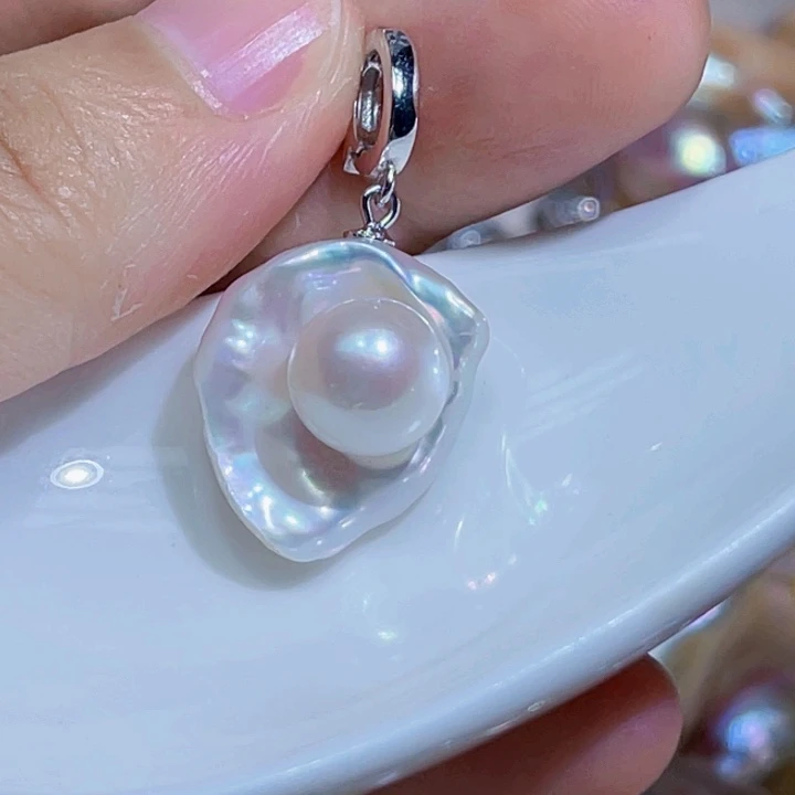 淡水珍珠银S925镶嵌颈饰