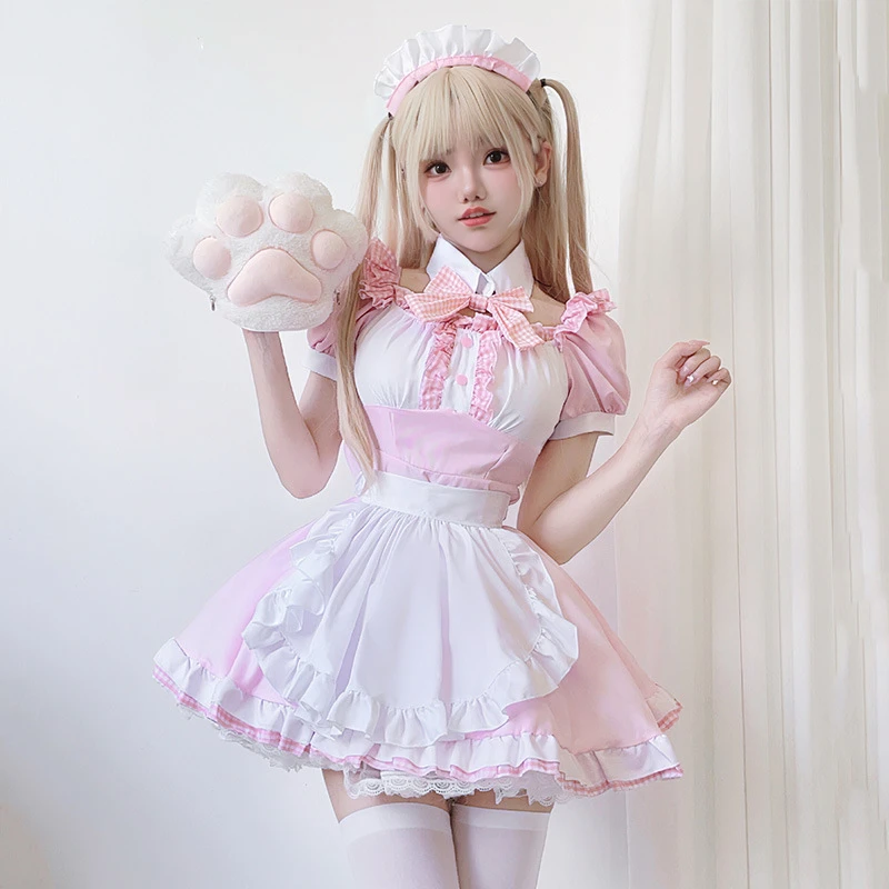 新款动漫女仆装cos可爱女佣服软妹cosplay猫咪洛丽塔lolita连衣裙