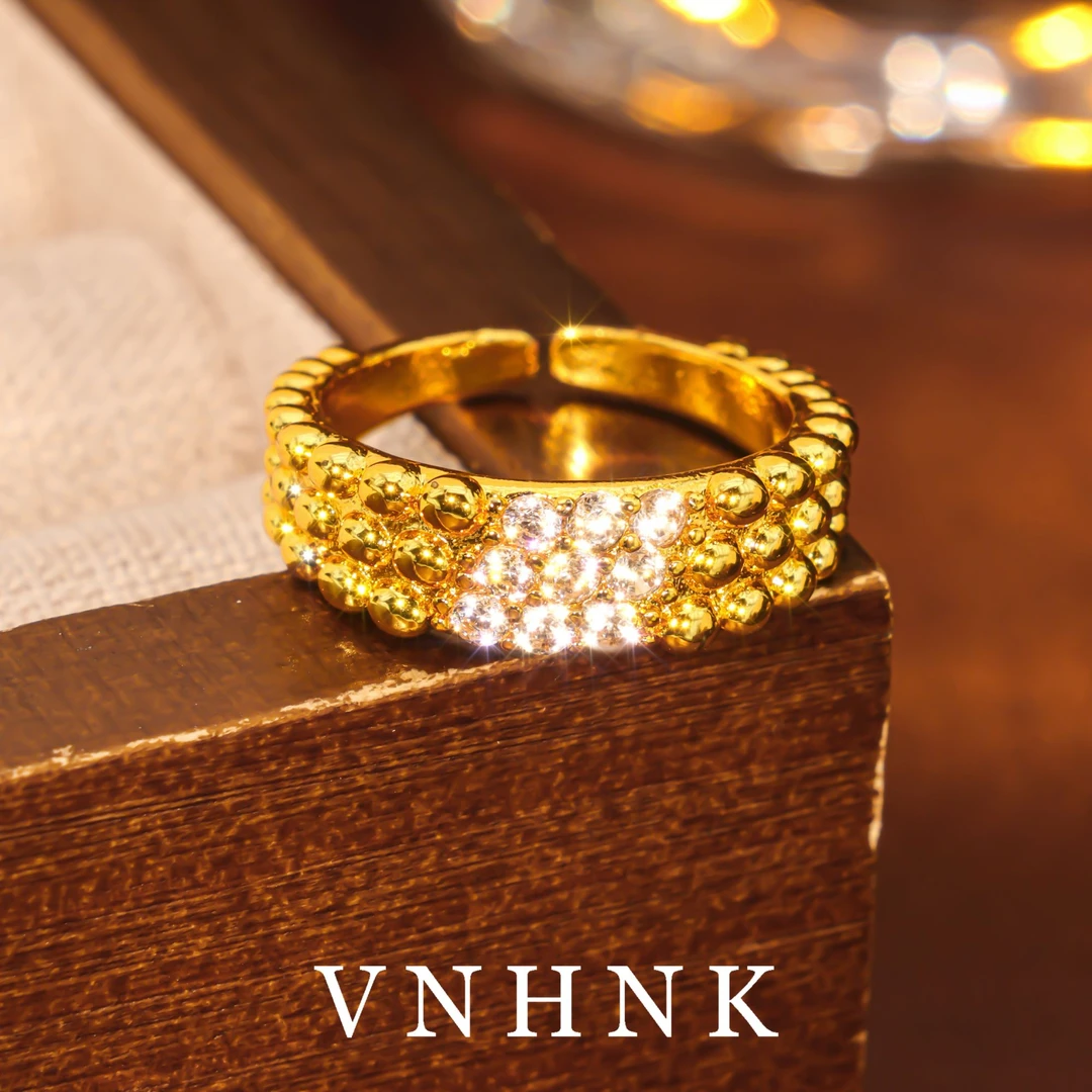 铜合金合成锆石戒指 美可儿   C280   金色时尚气质百搭戒指预售