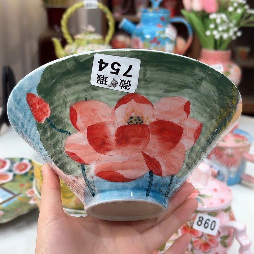 聂***梵景德镇手绘高温釉下彩陶瓷茶具