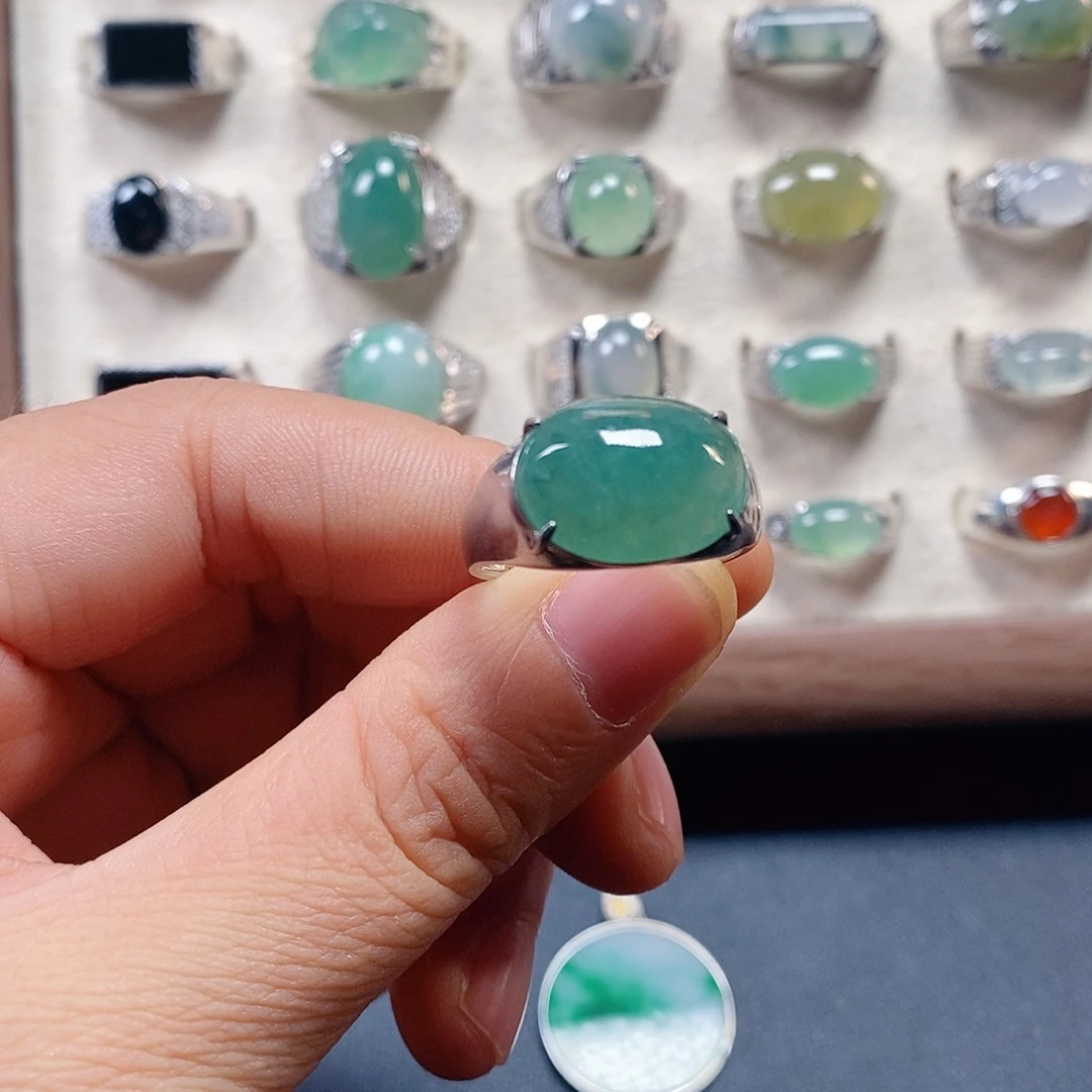 从***容翡翠银S925镶嵌戒指