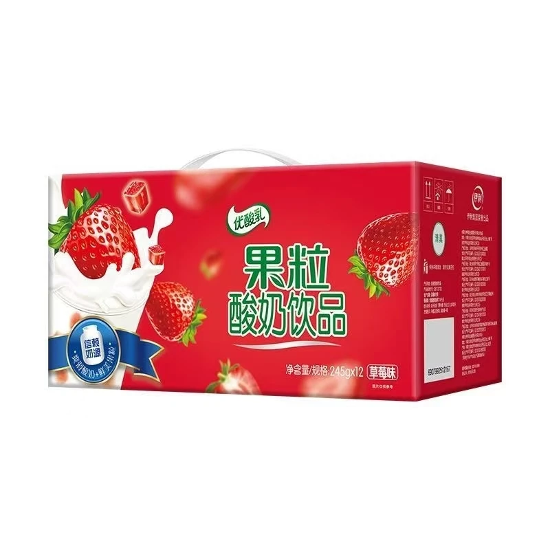 【10月产】伊利果汁优酸乳草莓味酸奶饮品2940ml（245ml*12盒）
