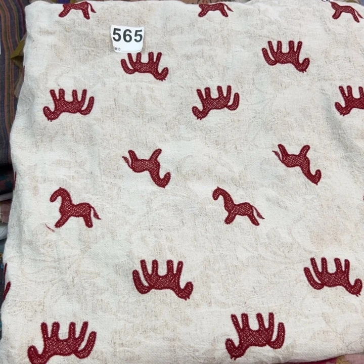麻565小红马刺绣提花亚麻1.5米