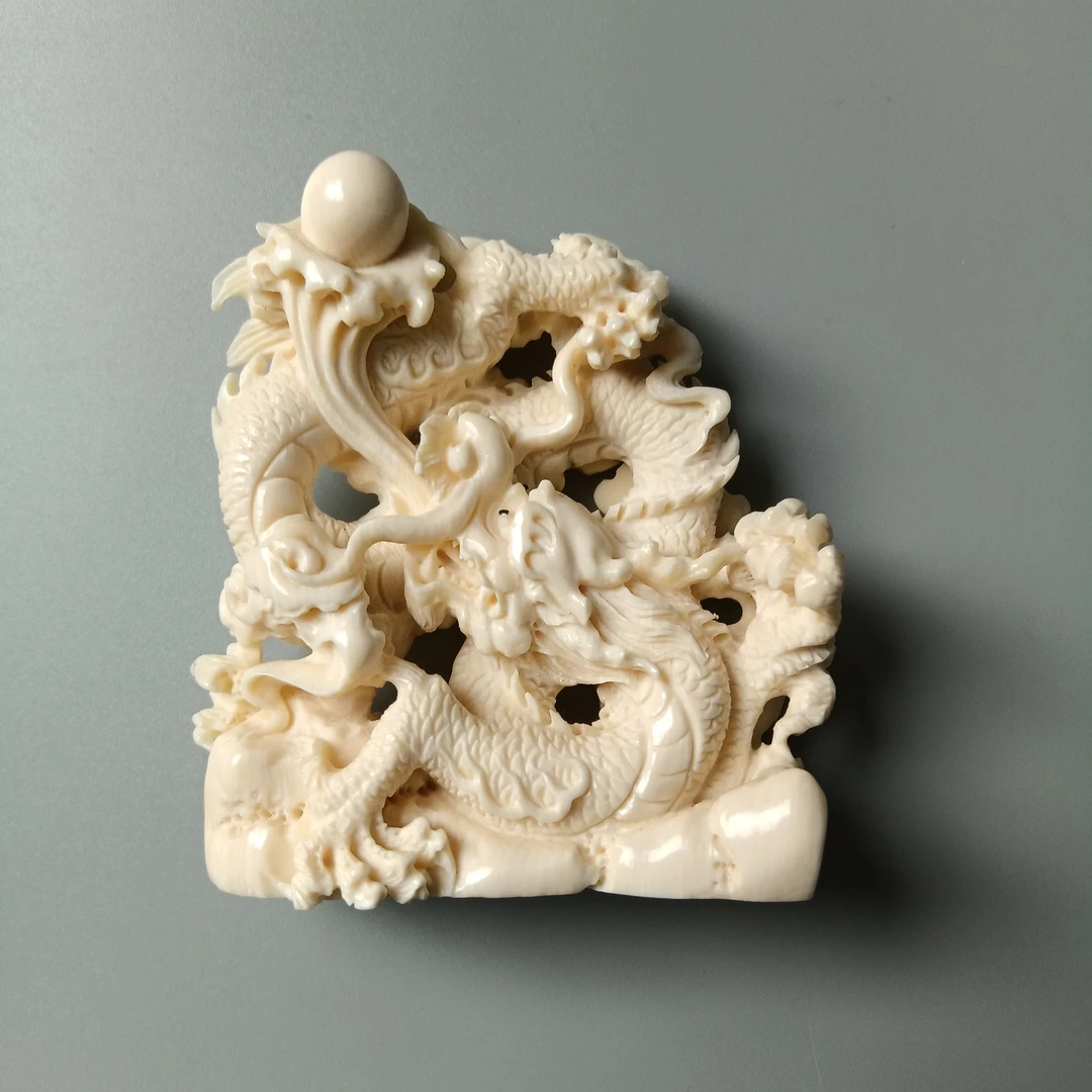 上古冰川猛犸象牙龙摆件