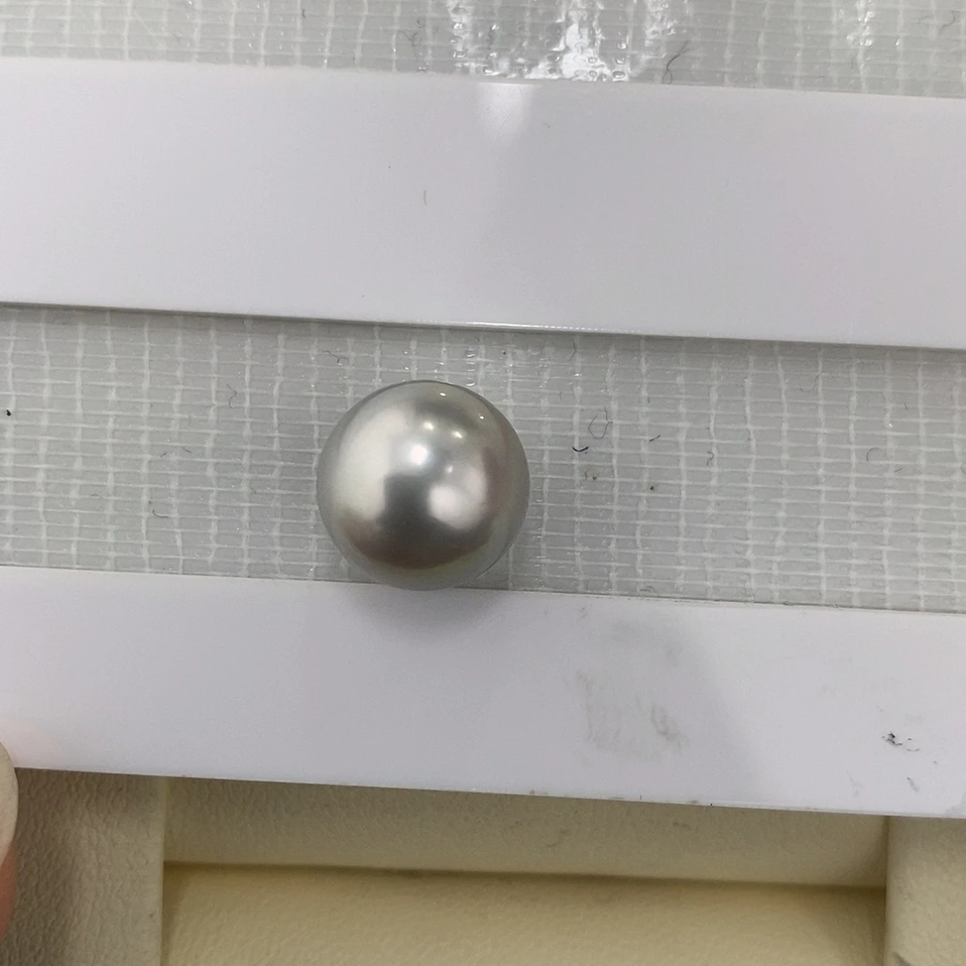 A***a海水珍珠裸珠大溪地铂金灰10+