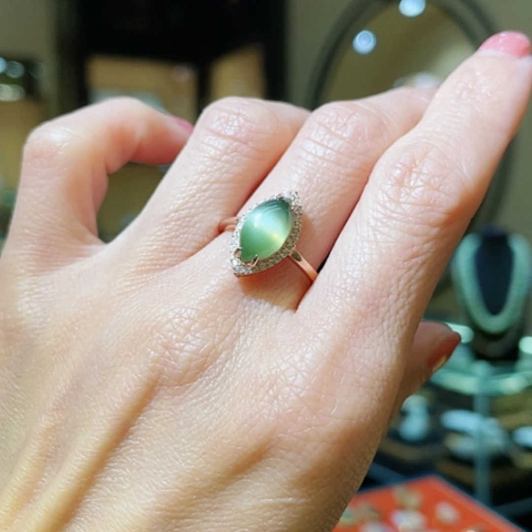 【闪购商品】和田玉戒指银S925镶嵌