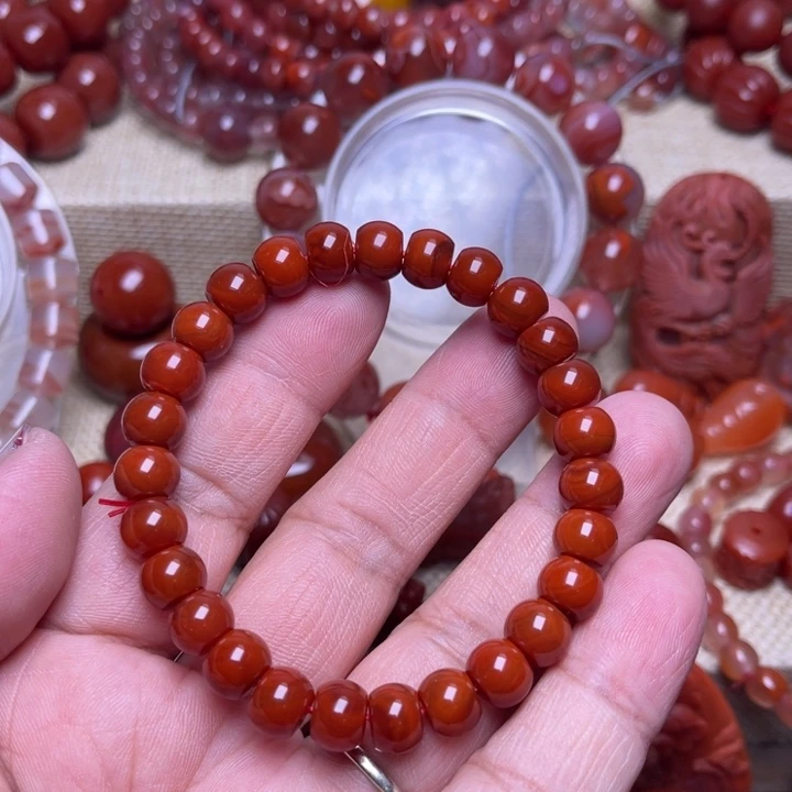 南红玛瑙未镶嵌手链8 M苹果