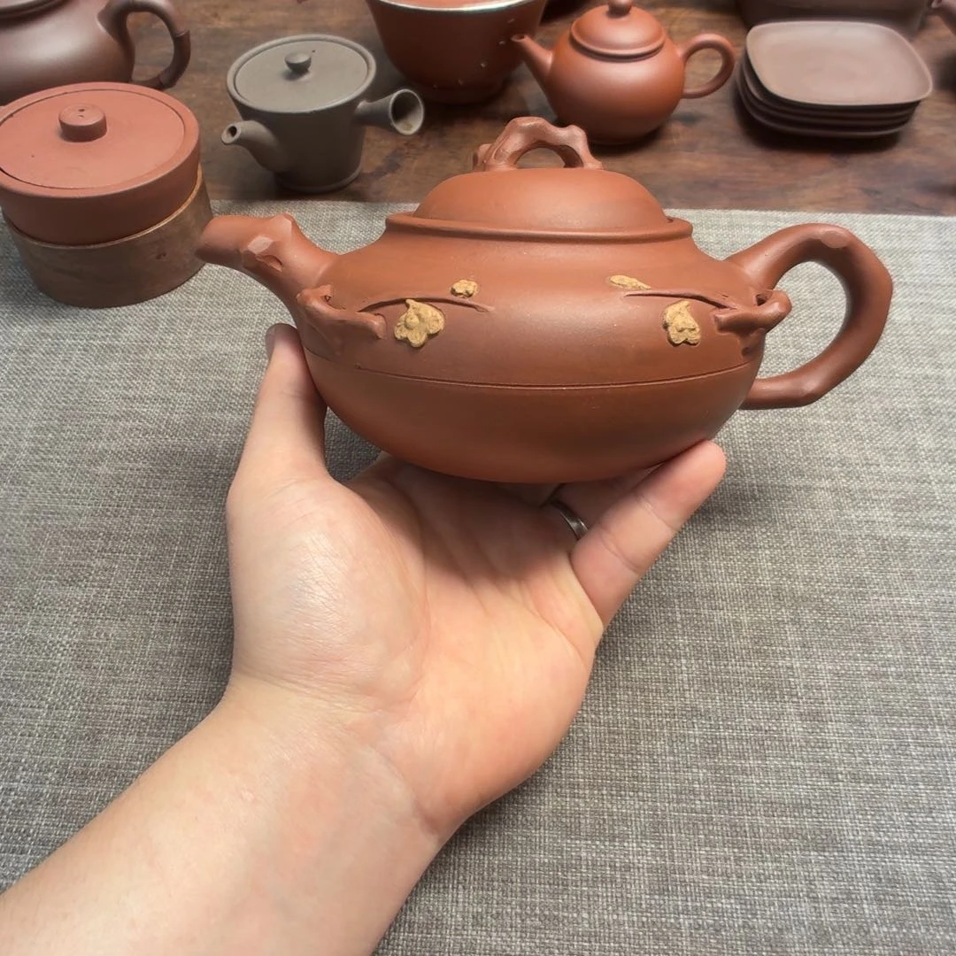 茶壶紫砂70年代紫泥合梅壶