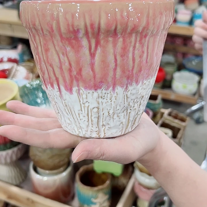 有孔.凑满10元发货多肉陶瓷花盆！