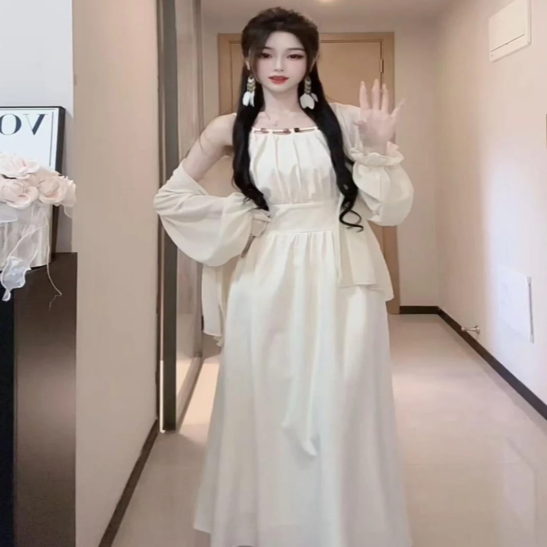 K早春新款时尚甜美修身显瘦气质连衣裙防晒开衫显瘦套装