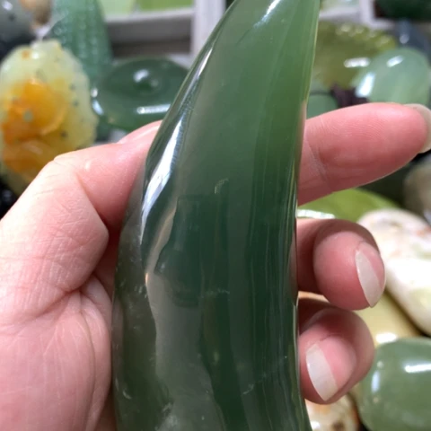 蛇纹石玉未镶嵌手把件