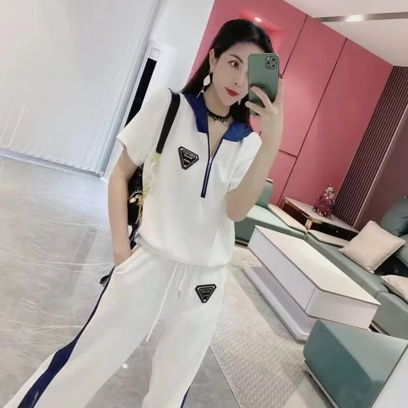 欧货休闲运动套装女夏季薄款时尚洋气网红炸街新款跳舞两件套宽松