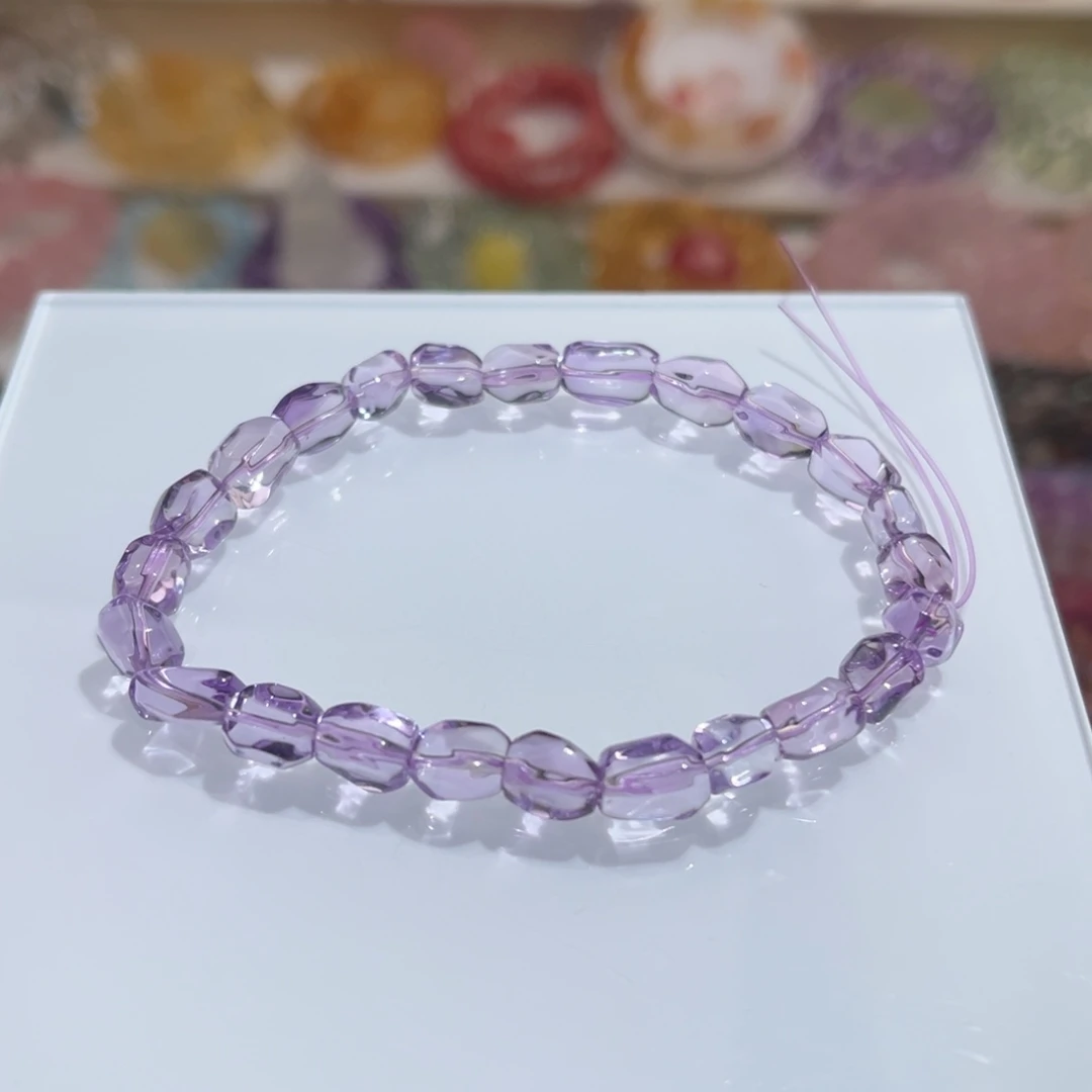 水晶手链未镶嵌99净紫水晶切割面单圈