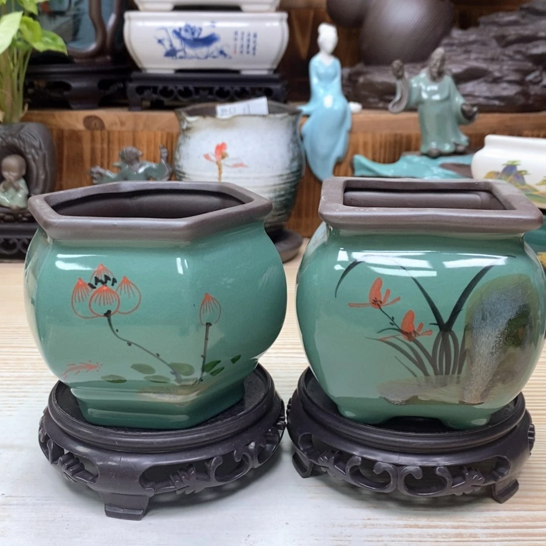紫砂花盆陶瓷花盆陶瓷陶瓷