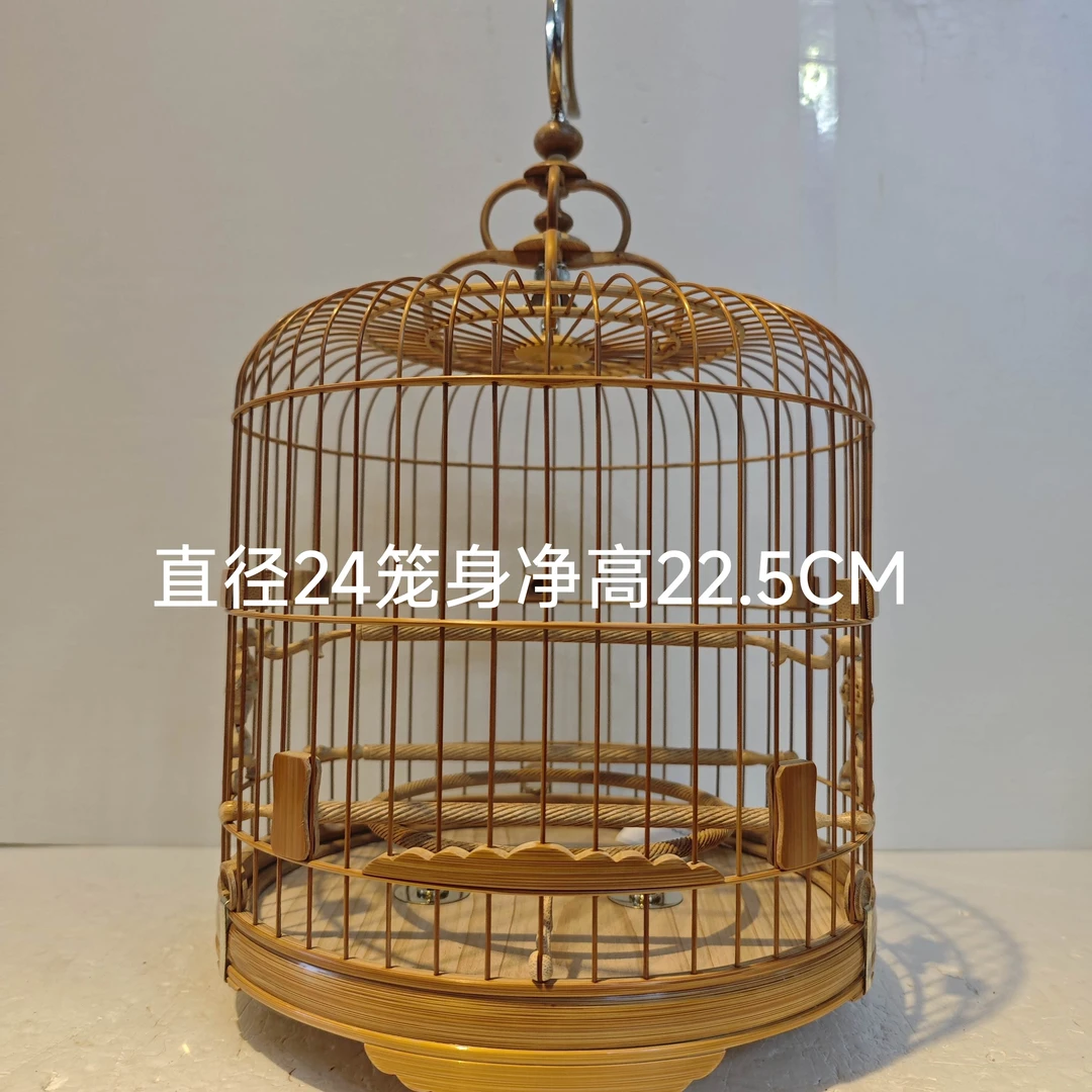 绣眼鸟笼52枝虾笼九波脚九波门老竹留青纯手工制作