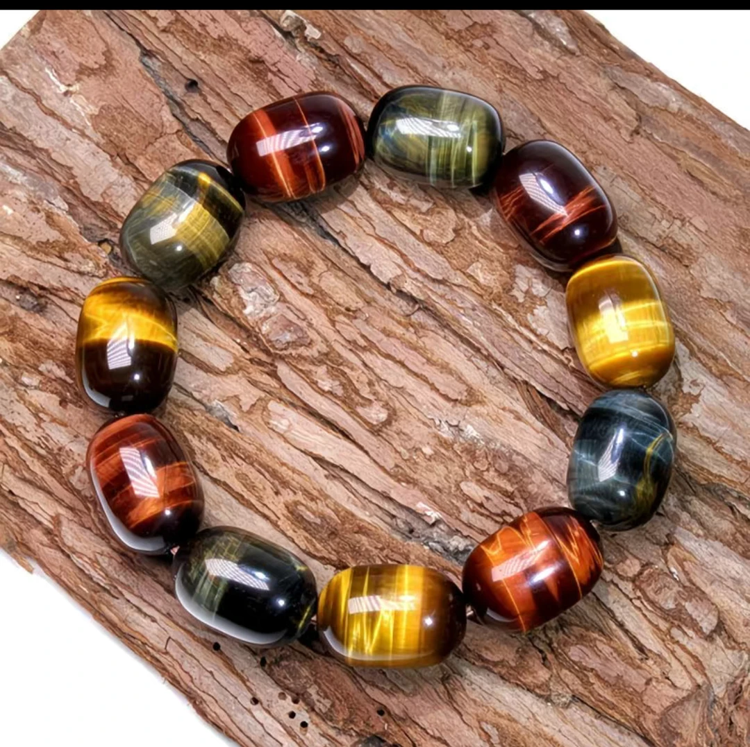 手链 精美三色虎睛桶珠手串