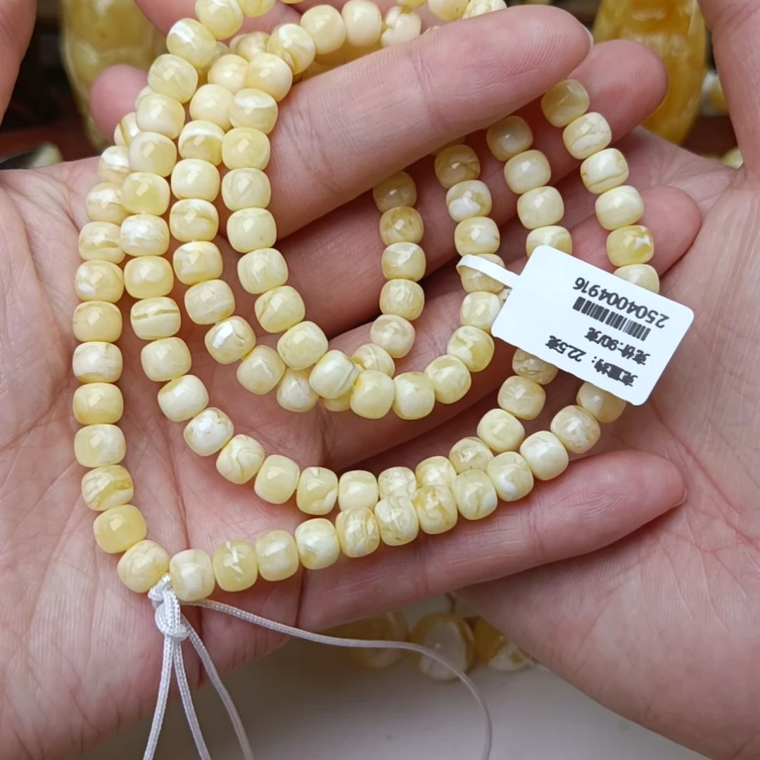 未镶嵌颈饰蜜蜡6.8精工老型108白蜡浓蜡妖花