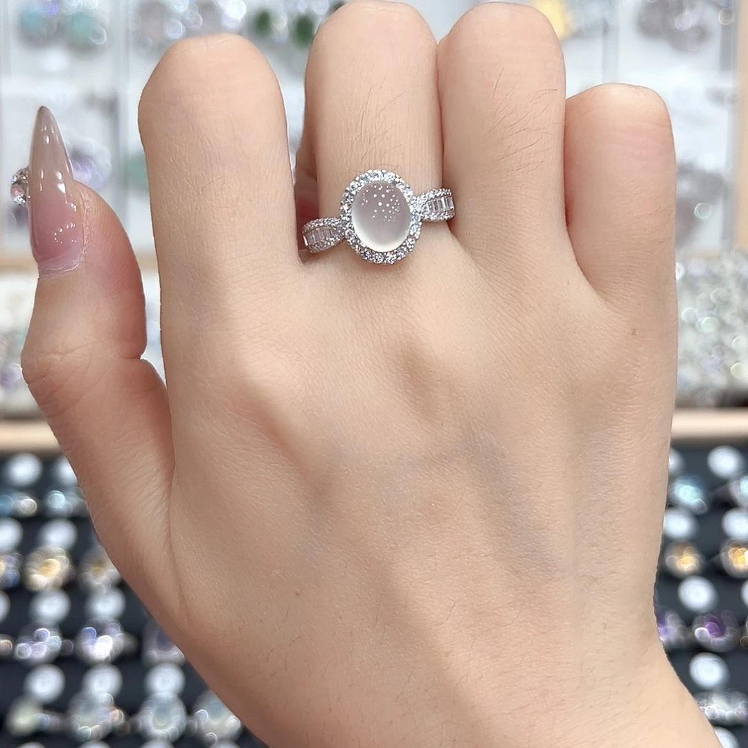 银S925镶嵌橄榄石戒指