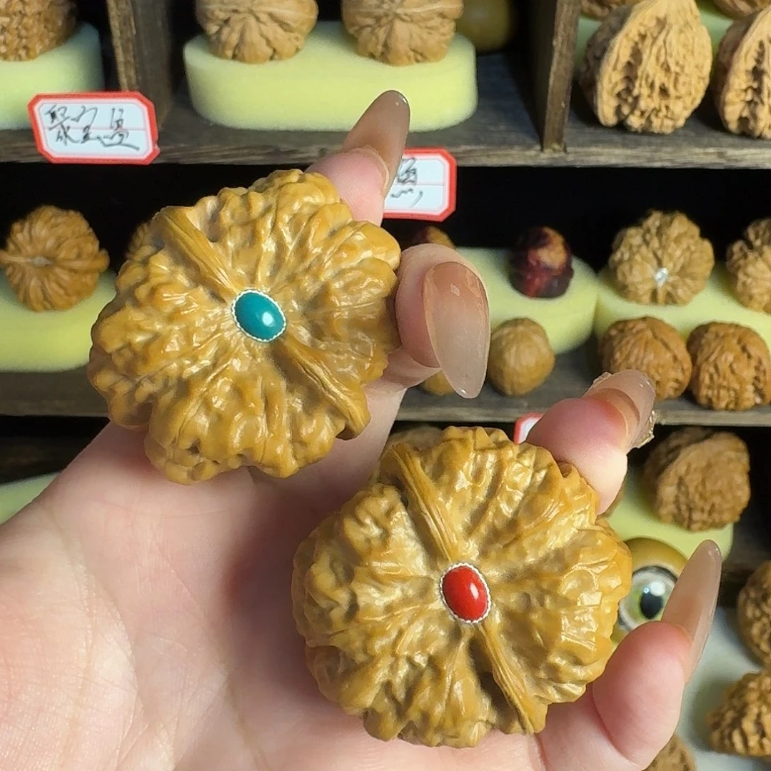 手串/手链核桃文玩核桃蛤蟆边40肚45（镶嵌介意勿拍）