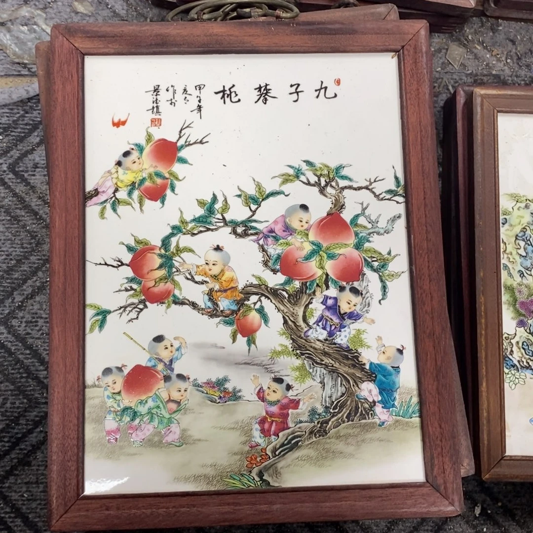 瓷片37*28 景德镇瓷板画柴窑烧制