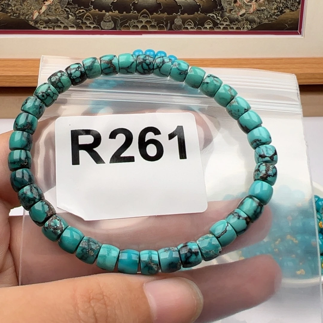 绿松石未镶嵌珠宝奇石卡6.2水草纹直切