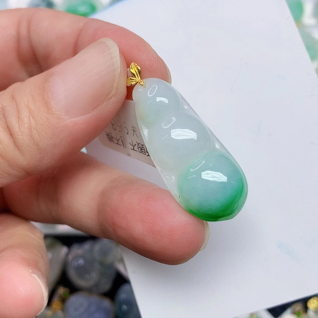 翡翠18K金镶嵌颈饰356789