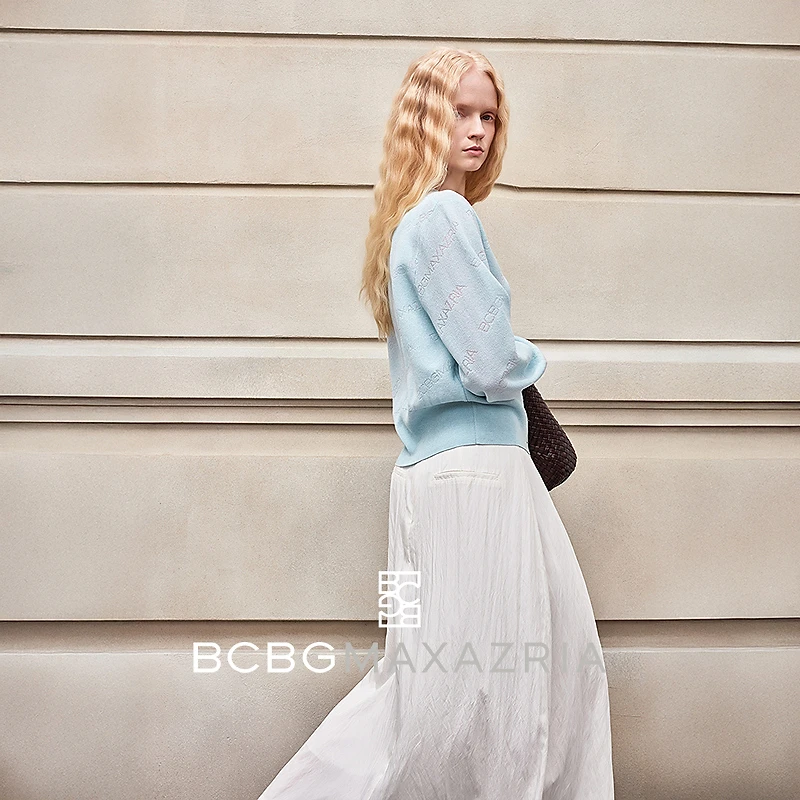 BCBGMAXAZRIA秋冬凉感季镂空提花薄款针织开衫BMC07AZ3420