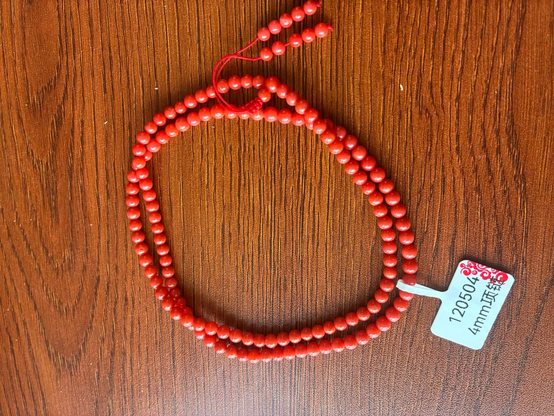 120504 4mm+珊瑚项链-多样性发其一