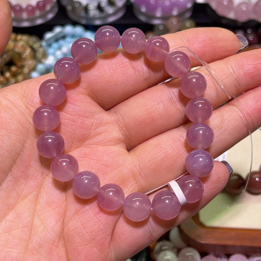 水晶手链未镶嵌草**心紫马粉