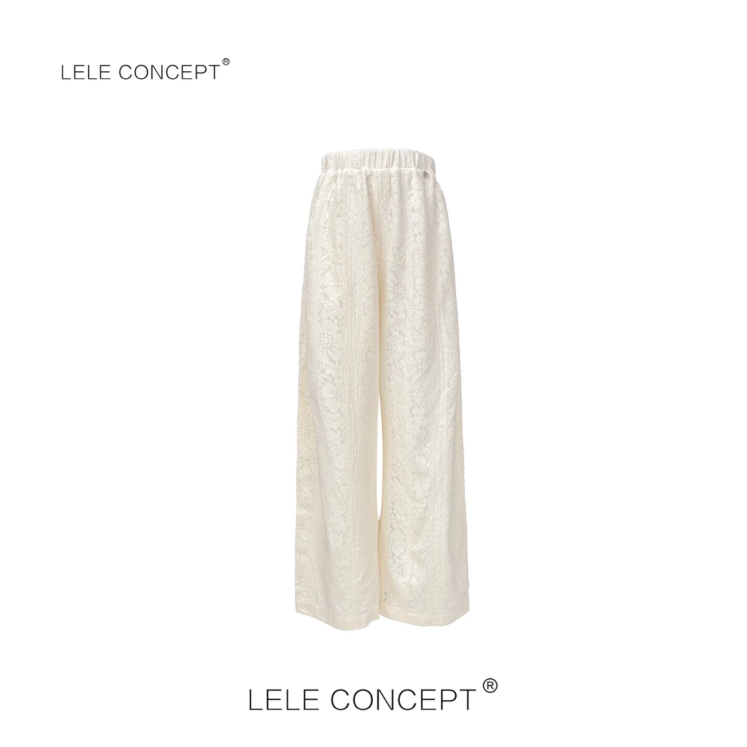 LELE CONCEPT｜「夭夭」 法式轻奢款松紧腰蕾丝裤K0360