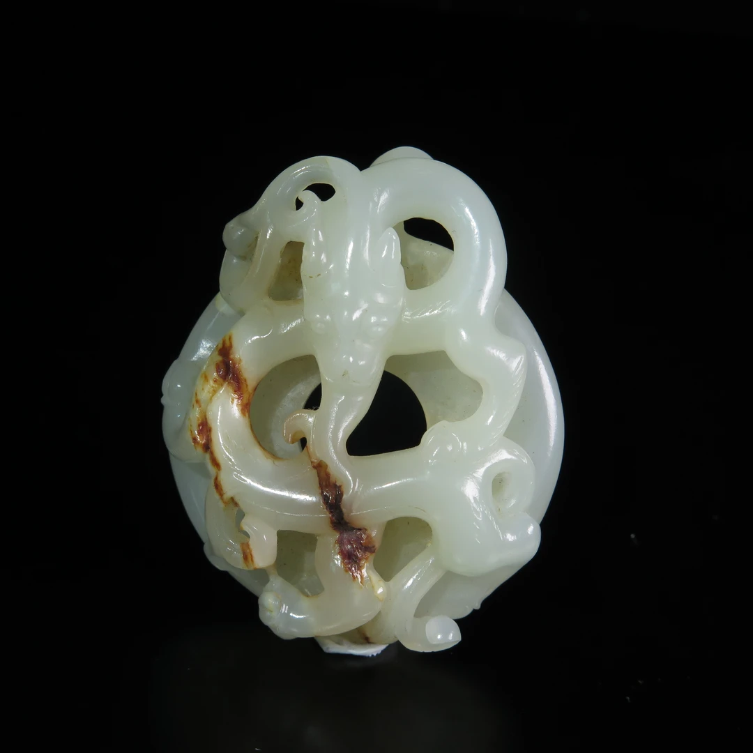 民国白玉龙形坠/MZ131905/和田玉/民族文物