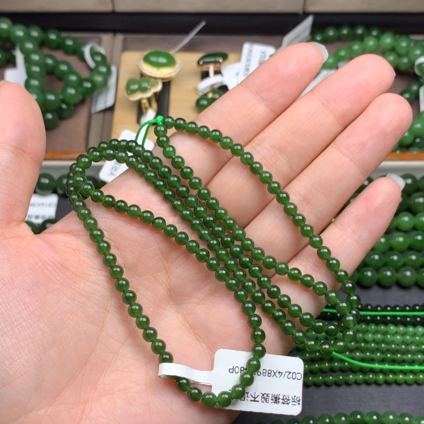 【闪购商品】颈饰未镶嵌和田玉（碧玉）4m菠菜绿