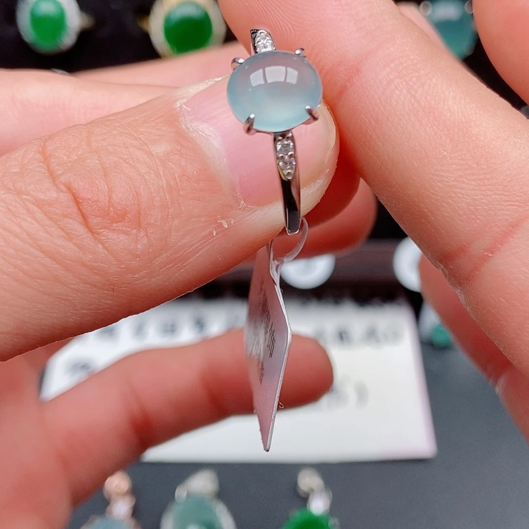 翡翠戒指银S925镶嵌892485286